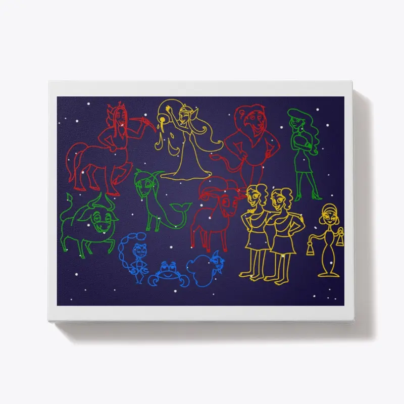 The Twelve Zodiac Signs Canvas