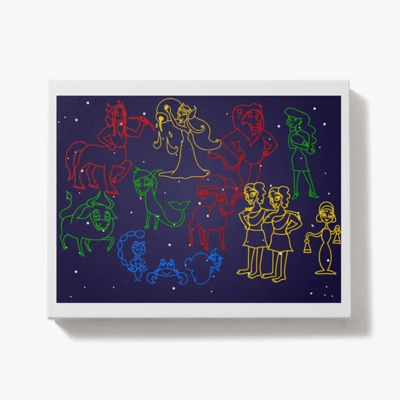 The Twelve Zodiac Signs Canvas